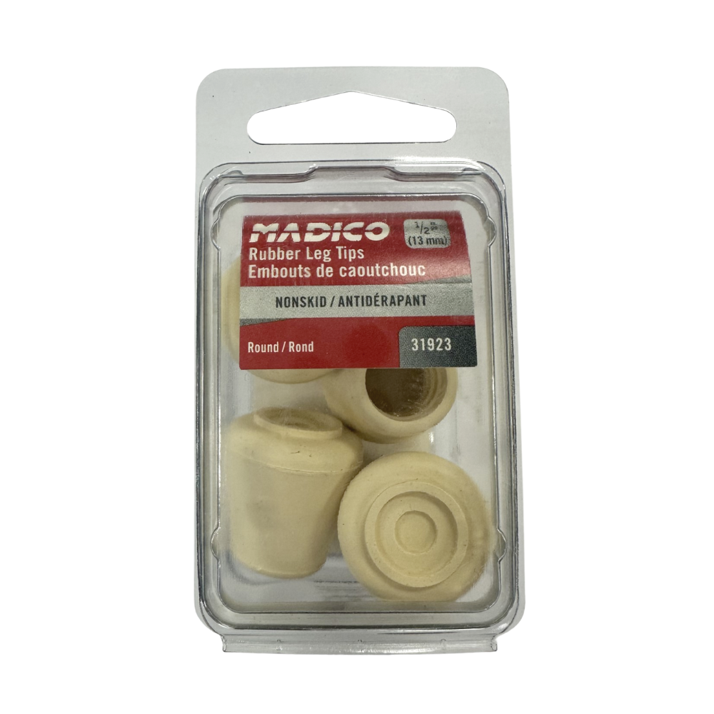 1/2" HeavyDuty Round Rubber Leg Tips United Floors Courtenay